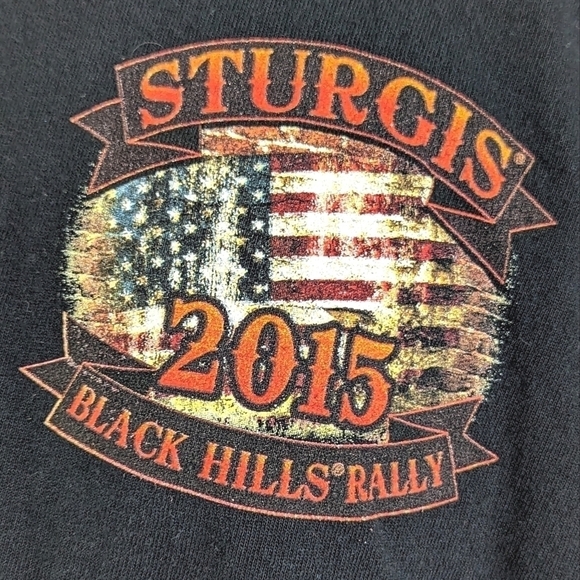 2015 Sturgis Rally 75th Anniversary Black Hills Tee in Black and Orange Sz 2XL - Picture 7 of 9
